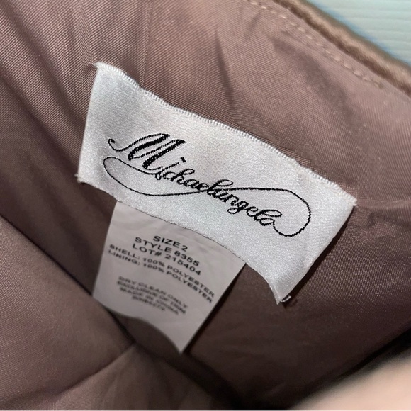 Michaelangelo Satin Taupe Dress - Picture 13 of 15